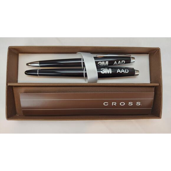 Cross Aventura Sp Black Onyx Ballpoint & Rollerball Set With 3M Logo - Picture 1 of 7